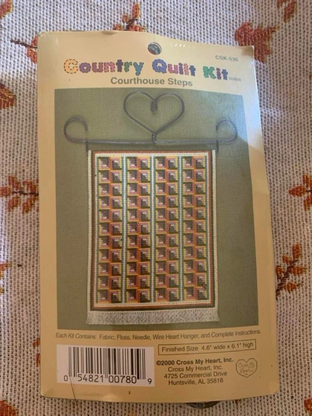 Vtg 2000 Cross My Heart Country Quilt Cross Stitch Kit Courthouse Steps CSK-536